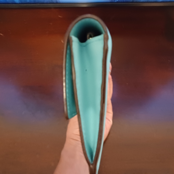 Kate Spade Blue/Mint Leather Wallet - Picture 8 of 9